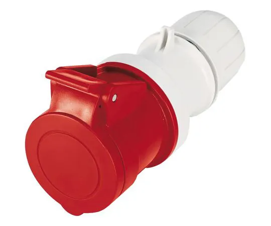 63-6988-55　RS PRO IP44 Red Cable Mount 3P+N+E Industrial Power Socket, Rated At 63A, 415 V　125-4442