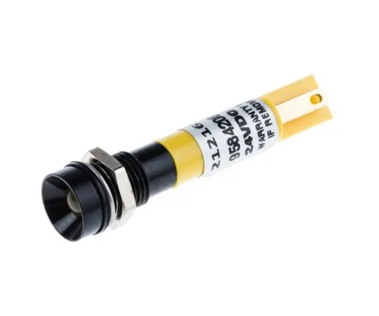 63-6587-91　RS PRO Yellow Indicator, 24 V ac/dc, 8mm Mounting Hole Size, Solder Tab Termination, IP67　212-165