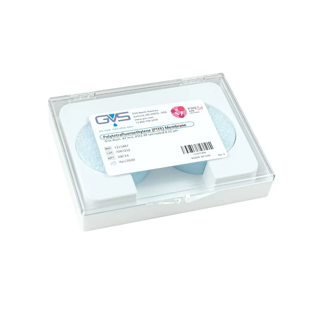 65-3735-66　Membrane Filter Diameter Φ47 mm, PTFE Hydrophilic 0.22 μm, 100 Sheets Included　1215602