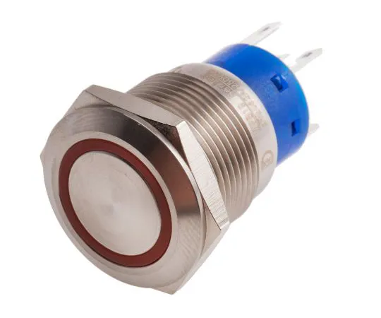 63-6777-65　RS PRO Single Pole Double Throw (SPDT) Momentary Red LED Push Button Switch, IP67, 19.2 (Dia.)mm, Panel Mount, 250V ac　111-5774