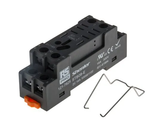 63-6809-02　RS PRO Relay Socket for *** with RS PRO RKL Relays DPDT 8 Pin, DIN Rail, 300V　121-7825