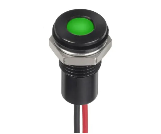 63-7027-77　RS PRO Green Indicator, 24 V dc, 8mm Mounting Hole Size, Lead Wires Termination, IP67　132-9154