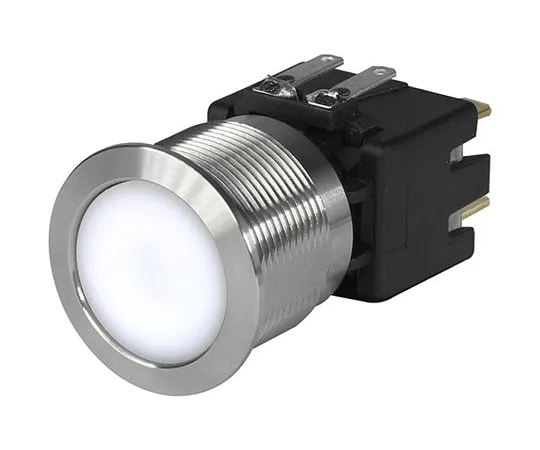 63-7043-57　Schurter Double Pole Double Throw (DPDT) Latching White LED Push Button Switch, IP40, IP64, 22.1 (Dia.)mm, Panel Mount,　3-101-041