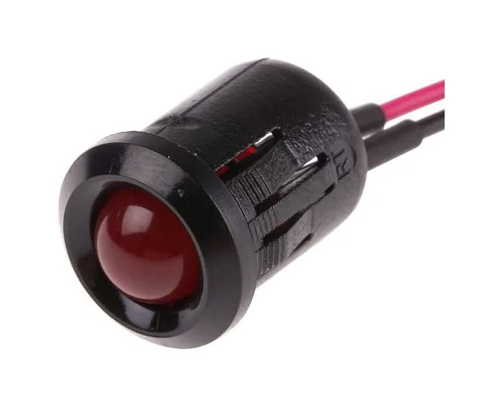 63-6585-50　RS PRO Red Flashing LED Indicator, 12 V dc, 12mm Mounting Hole Size, Lead Wires Termination　208-958