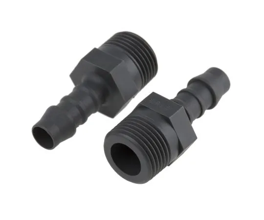63-6729-30　Straight Male Hose Coupling 3/8in Adaptor, 3/8 in BSP Male, Nylon　795-152
