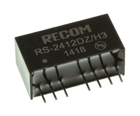 63-7356-57　Recom RS 2W Isolated DC-DC Converter Through Hole, Voltage in 9 → 36 V dc, Voltage out ±12V dc　RS-2412DZ/H3
