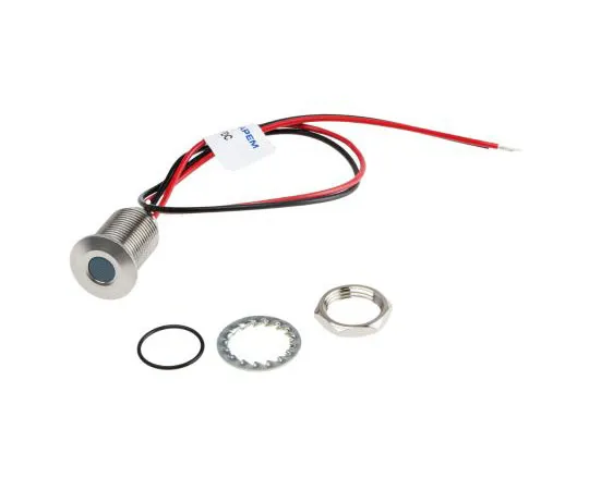 63-7371-17　RS PRO Blue Indicator, 1.8 → 3.3 V dc, 10mm Mounting Hole Size, Lead Wires Termination, IP67　139-3358