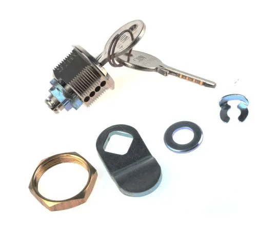 63-7501-59　Steinbach & Vollman Panel to Tongue Depth 20mm Brass Nickel Tumbler Lock, Key to unlock　44880010