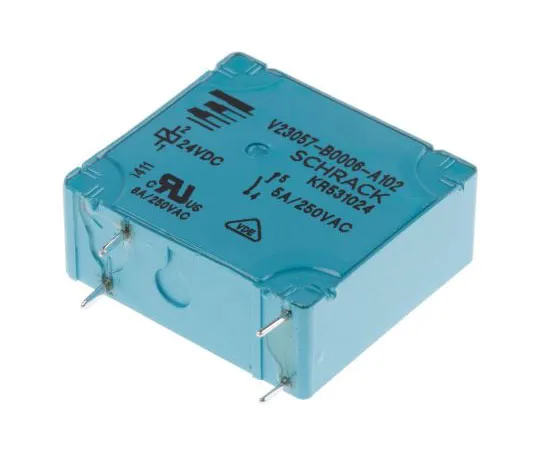 63-7452-11　TE Connectivity SPST Non-Latching Relay PCB Mount, 24V dc Coil, 5A　V23057B6A102