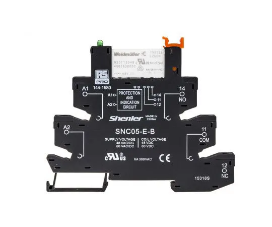 63-7371-89　RS Pro 48V ac/dc DIN Rail Interface Relay Module, SPDT　144-1580