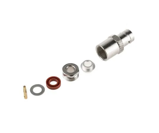 63-7475-07　Radiall Straight 50Ω Cable Mount BNC Connector, jack, Nickel, Clamp Termination, RG141, RG142, RG223, RG400, RG58　R141207000W