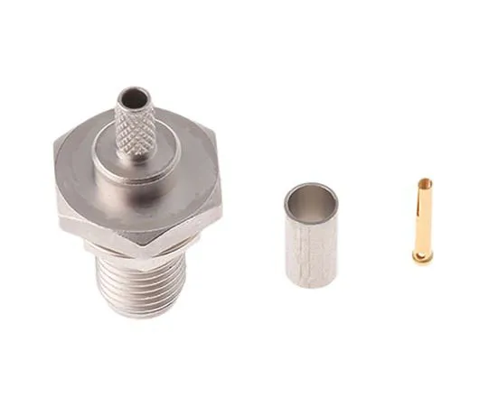 63-7416-75　Telegartner Straight 50Ω Panel Mount Bulkhead Fitting SMA Bulkhead, Crimp Termination RG174/U, RG188 A/U, RG316/U　J01151A0009