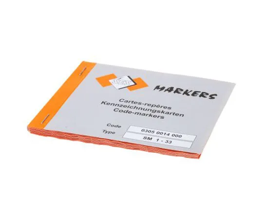 63-7407-16　SES Adhesive Cable Marker, Pre-printed 1 → 33; -; A; B; C; R; S; T; U; V; W Black on White　3050014000