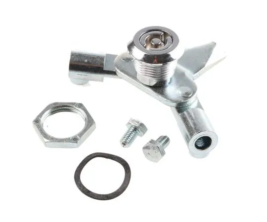 63-7501-63　Steinbach & Vollman Panel to Tongue Depth 14mm Zinc Chrome Plated Three Point Lock, Key to unlock　6700502