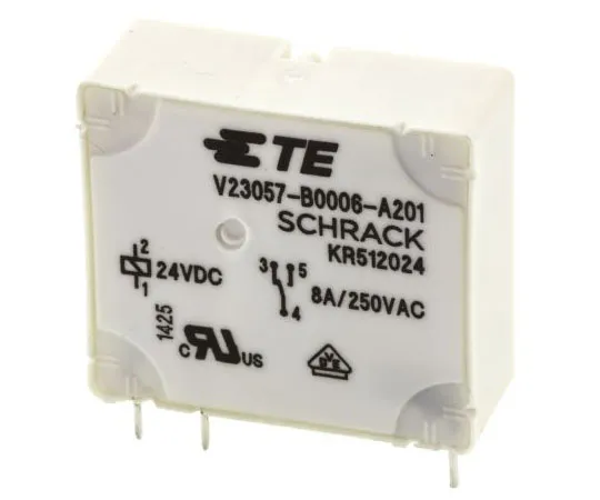 63-7452-12　TE ConnectivityE SPDT Non-Latching Relay PCB Mount, 24V dc Coil, 8A　8-1393215-1