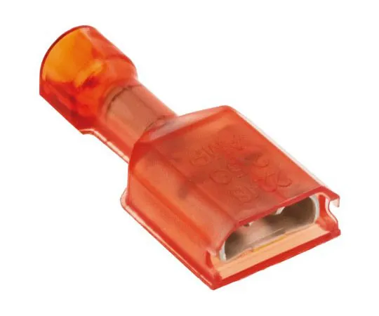 63-7445-79　TE Connectivity Ultra-Fast Plus .250 Series Red Insulated Crimp Receptacle, 6.35 x 0.81mm, 0.3mm² to 0.8mm², 22AWG to　2-520407-2