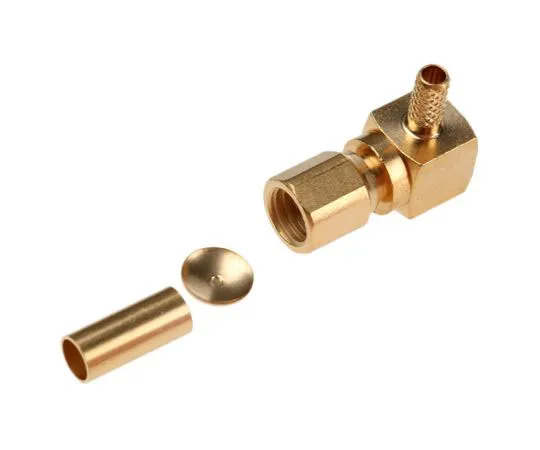 63-7474-14　Radiall Right Angle 50Ω Cable Mount SMC Connector, Crimp Termination, RG179, RG187, RG188, RG316　R112186000