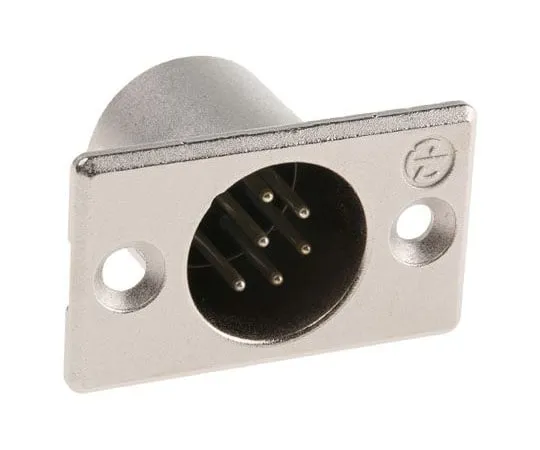 63-7508-54　Neutrik 6 Way Panel Mount XLR Connector, Male, Silver over Nickel Plated Contacts, 50 V　NC6MP