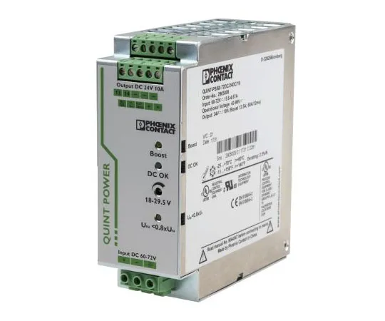 63-7390-39　Phoenix Contact QUINT-PS/60-72DC/24DC/10 24W Isolated DC-DC Converter DIN Rail Mount, Voltage in 42 → 96 V dc,　2905009