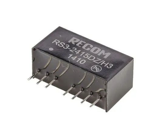 63-7356-71　Recom RS3 3W Isolated DC-DC Converter Through Hole, Voltage in 9 → 27 V dc, Voltage out ±15V dc　RS3-2415DZ/H3