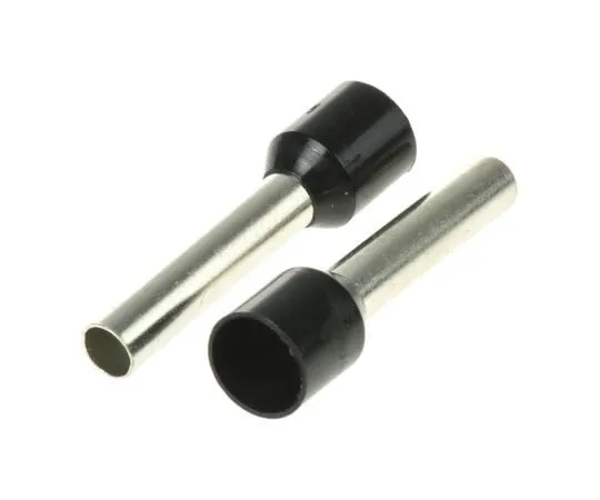 63-7486-27　RS PRO Insulated Crimp Bootlace Ferrule, 18mm Pin Length, 3.9mm Pin Diameter, 6mm² Wire Size, Black　311-7965