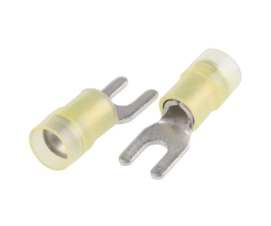 63-7459-92　RS PRO Insulated Crimp Spade Connector, 4mm² to 6mm², 12AWG to 10AWG, M3.5 (#6) Stud Size Nylon, Yellow　267-3975