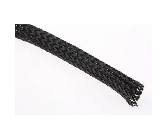 63-7543-52　SES Expandable Braided PET Black Cable Sleeve, 6mm Diameter, 100m Length　6240004010