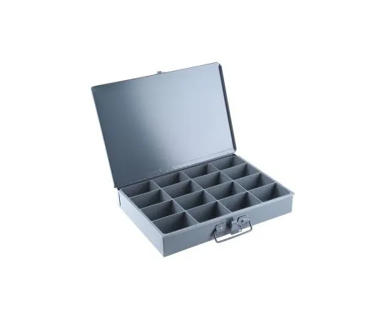 63-7480-96　Durham 16 Cell Grey Steel Compartment Box, 50mm x 339mm x 234mm　209-95