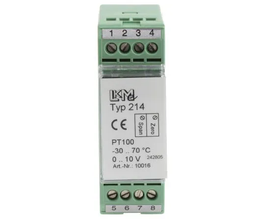 63-7511-87　PT100 Temperature Transmitter, 15 → 35 V, -25 → +85 °C　LKM 214/1
