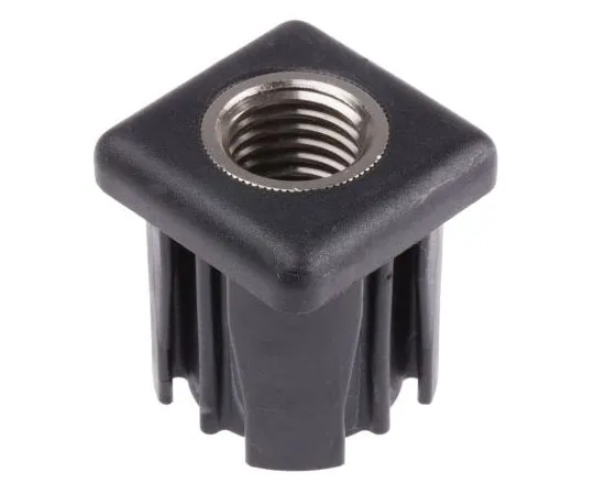 63-7439-19　RS PRO Square Nylon Threaded Tube Insert, M20, 40 x 40 x 43mm, 1000kg Static Load Capacity　235-1007