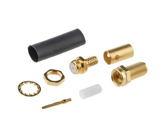63-7474-37　Radiall Straight 50Ω Panel Mount SMA Bulkhead, Crimp, Solder Termination RG142, RG223, RG400　R125308000