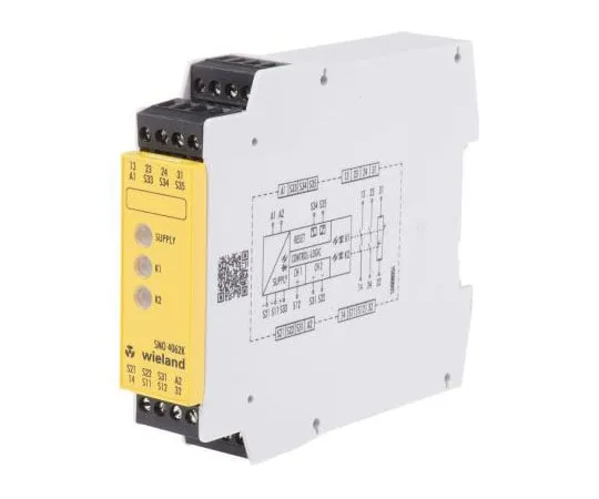 63-7489-50　Wieland SNO 4062 24 V ac/dc Safety Relay Dual Channel With 2 Safety Contacts　SNO 4062K-A-00C