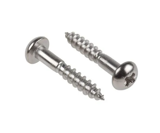 63-7372-48　Pozidriv Round Stainless Steel Wood Screw, A2 304, 5mm Thread, 30mm Length　144-3520