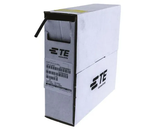 63-7391-62　TE Connectivity Black Halogen Free Heat Shrink Tubing 3.2mm Sleeve Dia. x 10m Length, CGPT Series 2:1 Ratio　CGPT-R-3.2-0