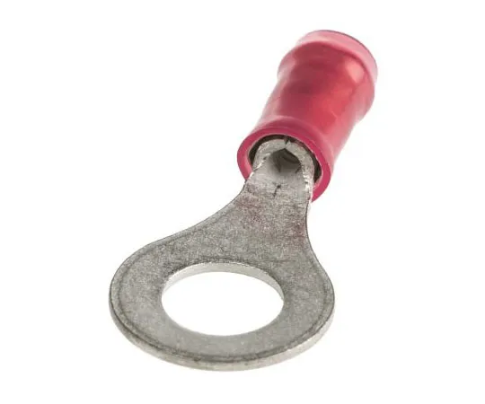 63-7383-28　TE Connectivity PIDG Series Insulated Crimp Ring Terminal, M6 Stud Size, 0.26mm² to 1.65mm² Wire Size, Red　130046