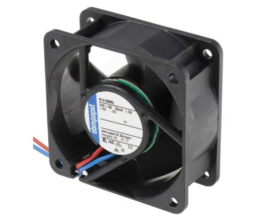 63-7490-84　ebm-papst 600N Series Axial Fan, 60 x 60 x 25.4mm, 25m³/h, 1.2W, 24 V dc　614NGML