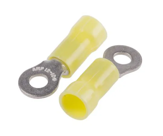 63-7362-67　TE Connectivity PLASTI-GRIP Series Insulated Crimp Ring Terminal, M4 Stud Size, 2.6mm² to 6.6mm² Wire Size, Yellow　34853