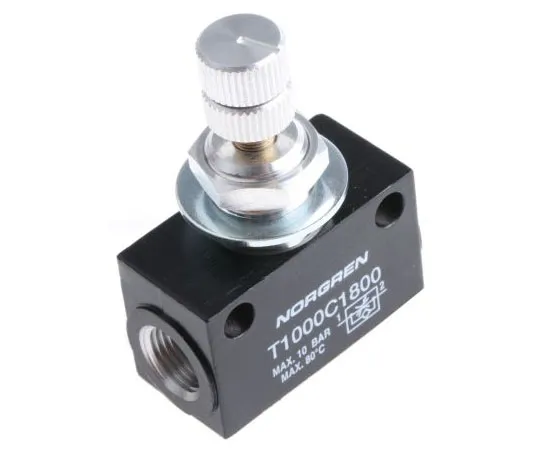 63-7425-55　Norgren T1000 Series Flow Regulator, G 1/8 Female Inlet Port x G 1/8 Female Outlet Port　T1000C1800