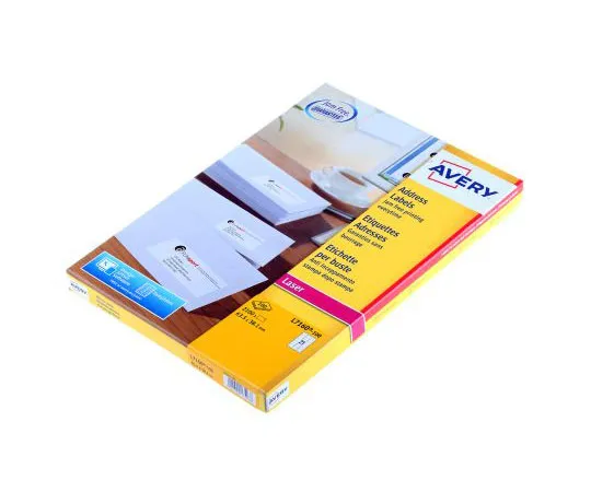 63-7469-67　Avery White Address Label, 63.5 x 38.1mm, Pack of 100Sheets　L7160-100