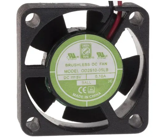 63-7372-15　RS PRO Axial Fan, 25 x 25 x 10mm, 1.8cfm, 500mW, 5 V dc　144-2027