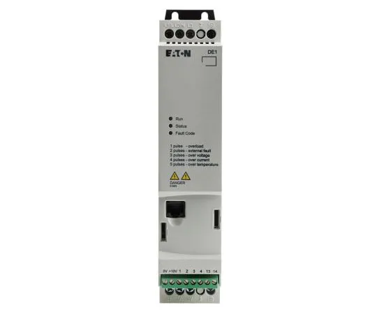 63-7388-85　Eaton Variable Speed Starter, 3-Phase In, 60Hz Out 1.5 kW, 480 V ac, 3.6 A DE11, IP20　180672 & DE11-343D6NN-N20N