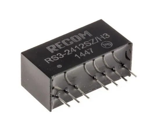 63-7356-72　Recom RS3 3W Isolated DC-DC Converter Through Hole, Voltage in 9 → 27 V dc, Voltage out 12V dc　RS3-2412SZ/H3