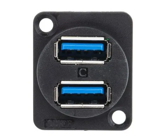 63-7371-66　RS Pro Dual Port Horizontal Panel Mount, Version 3.0 USB Connector, Receptacle　143-8926