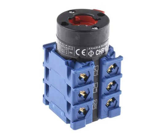 63-7502-26　Kraus & Naimer, 3P 3 Position 60° Rotary Switch, 690 V, 20 A, Knob, Spring Return Actuator　CHR10A216/GBA001 * FT