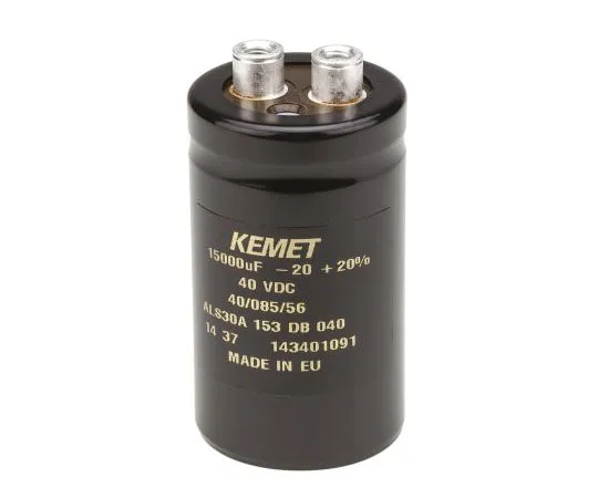 63-7516-54　KEMET 15000μF 40V dc Aluminium Electrolytic Capacitor, Chassis Mount 36 x 62mm +85°C 36mm 62mm　ALS30A153DB040