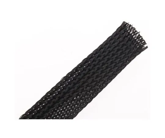 63-7543-55　SES Expandable Braided PET Black Cable Sleeve, 15mm Diameter, 50m Length　6240008010