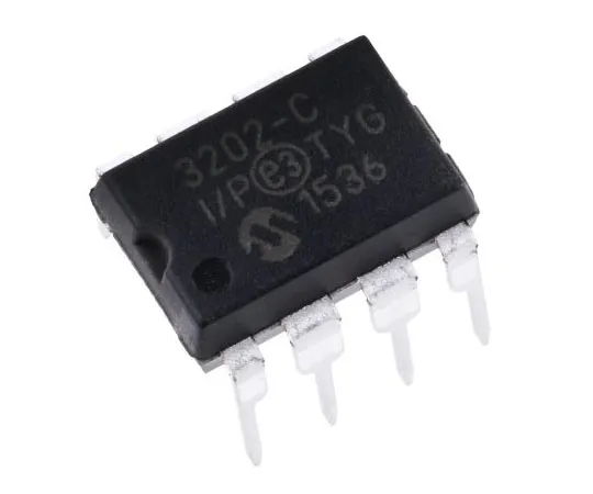 63-7355-55　Microchip MCP3202-CI/P, 12-bit Serial ADC Pseudo Differential, Single Ended Input, 8-Pin PDIP　MCP3202-CI/P