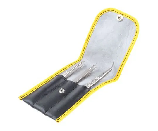 63-7524-47　Bernstein Tools for electronics 3 piece Matt Stainless Steel Tweezer Set　5-030