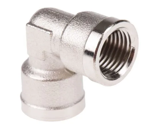 63-7510-82　Legris Brass Nickel Plated Hydraulic Elbow Threaded Adapter, 0912 00 13, G 1/4 Female G 1/4 Female　0912 00 13