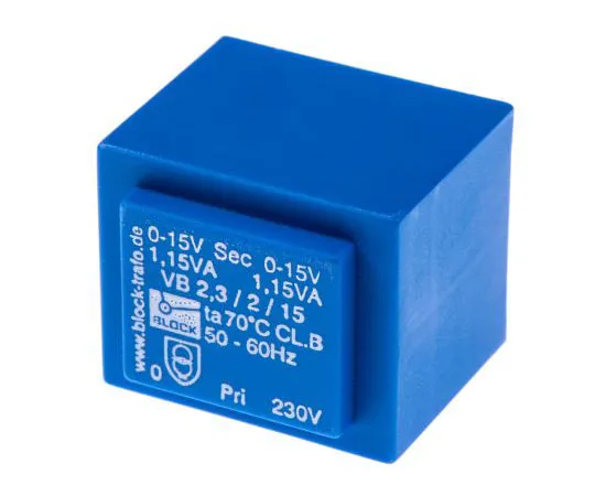 63-7500-78　15V ac 2 Output Through Hole PCB Transformer, 2.3VA　VB 2.3/2/15